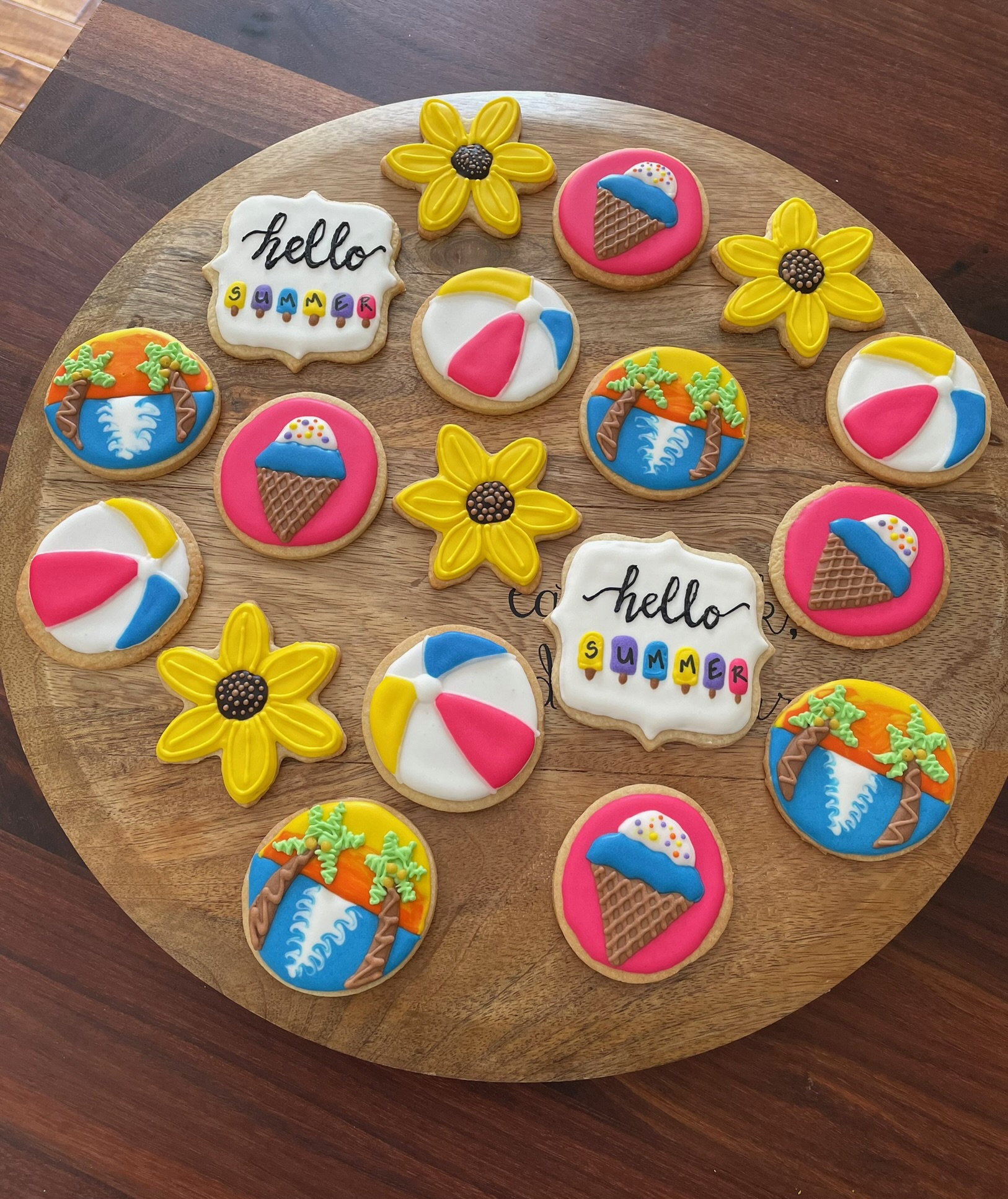 Summer-themed cookies